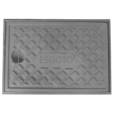 Imagem de Tampa Tampão Articulado Ferro Passagem Agua Esgoto 40x60cm