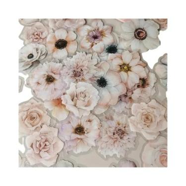 Imagem de Adesivos Vintage De Flores Em Aquarela 50pcs DIY Para Diário, Álbum De