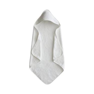 Imagem de Roupão De Banho Infantil Em Fleece Coral Branco Sólido, Toalha Para Be