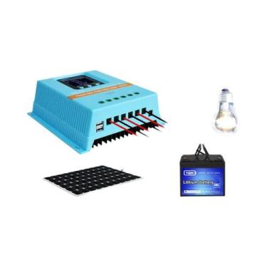 Imagem de Controlador De Carga Solar MPPT Com Display LCD Selecionável 60A 80A 1