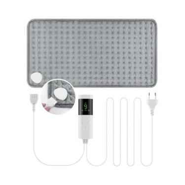 Imagem de Almofada Térmica Elétrica 60x30CM Com 9 Níveis E 4 Modos, Temporizador