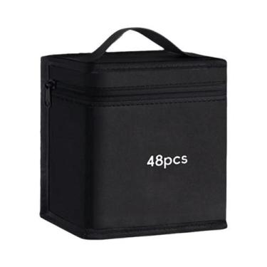 Imagem de Bolsa De Armazenamento Para Canetas Marcadoras Em Lona Preta De Grande