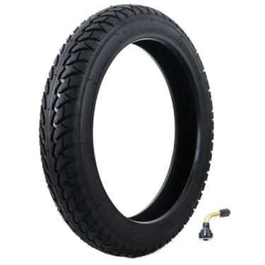 Imagem de Pneu de 14 x 2,125 com válvula angular, pneus sem câmara espessos de 35,5 cm compatíveis com bicicleta dobrável elétrica de 35,5 cm, scooters elétricas, e-bikes e mais