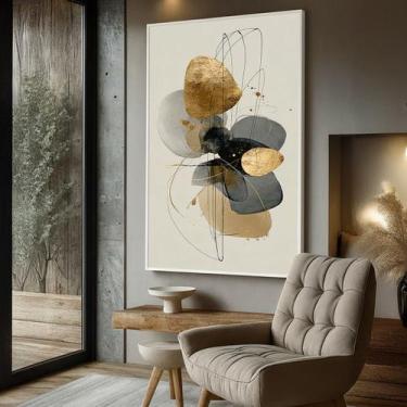 Imagem de Quadro Decorativo com Moldura Elegante Abstrato para Sala, Quarto e Es