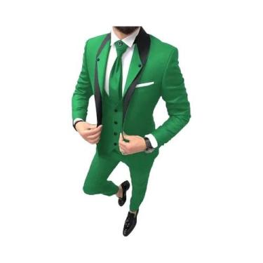 Imagem de Conjunto De Terno Slim Fit Masculino De 3 Peças: Blazer, Colete E Calç