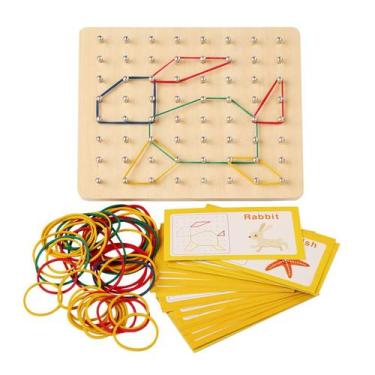 Imagem de Brinquedo educacional Montessori Pegboard com 30 cartões para crianças
