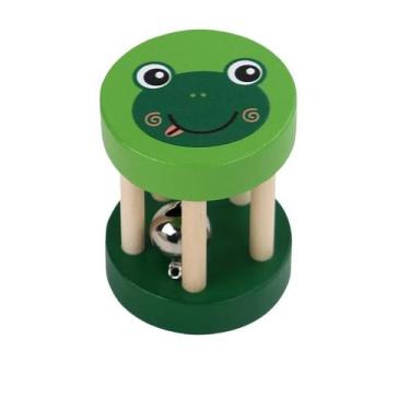 Imagem de Brinquedo educativo Wooden Frog Animal Rattle para bebês - Taiyuanketa