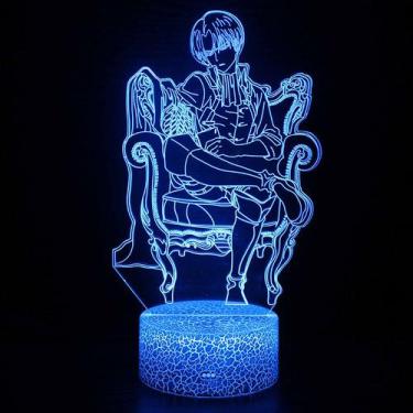 Imagem de Candeeiro de mesa 3D Attacks On Titans Colorful Touch LED Night Light 