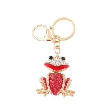 Imagem de Chaveiro Creative Frog Red Strass Animal Chaveiro - yiweisai