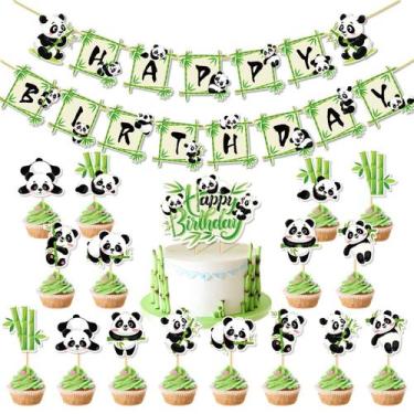 Imagem de Conjunto de decorações de festa Panda Birthday 18 unidades com capa de