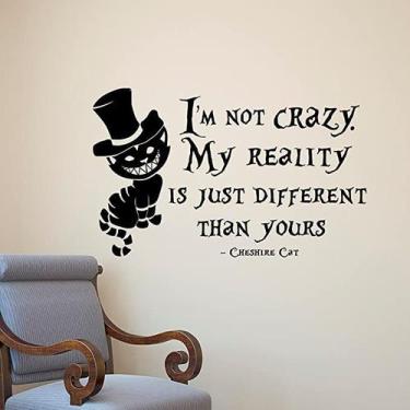 Imagem de Adesivos de parede Cheshire Cat Quote PVC 22x40cm autoadesivos - yiwei