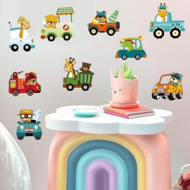 Imagem de Adesivos de parede Cartoon Animal Car Cute Giraffe Bear Dinosaur - Yiw