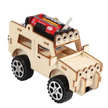 Imagem de Brinquedo educacional DIY, modelo de carro elétrico, madeira para cria