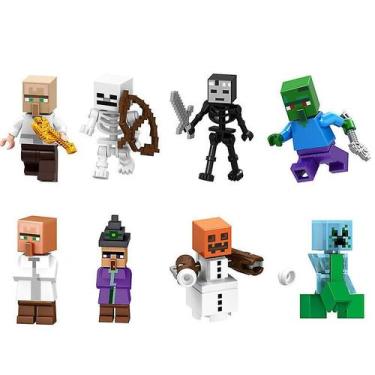 Imagem de Conjunto de brinquedos, boneco Minecraft de 3 a 7 cm, 8 peças para cri