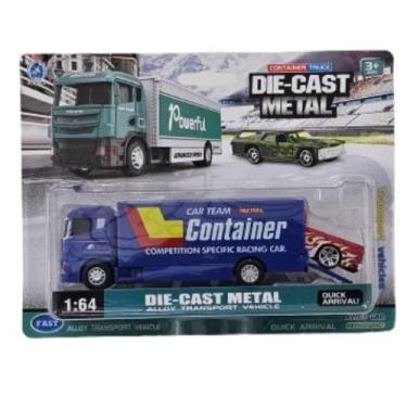 Imagem de Miniatura Caminhão Cegonha + Carro Die-cast Metal 1:64 - IMPORTADA