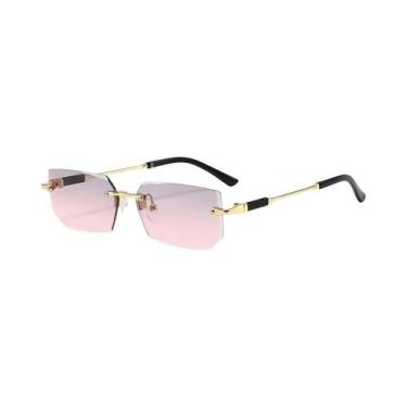 Imagem de Óculos De Sol Retangulares Sem Armação Unissex, Estilo Fashion Para Mu