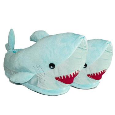 Imagem de Pantufa Masculina Tubarão Azul Inverno Quentinha Solado Borracha - EGL