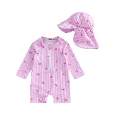 Imagem de Maiô De Verão Para Bebês Recém-nascidos, Roupa De Banho Listrada Com E