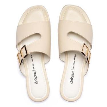 Imagem de Chinelo Slide Feminino Dakota Napa Aplique Dourado Creme-Feminino