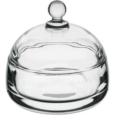 Imagem de POTICHE REDONDO DECORATIVO BOMBONIERE HOME&CO COM TAMPA VIDRO 9x10x10cm TRANSPARENTE