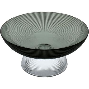 Imagem de CENTRO DE MESA FRUTEIRA HOME&CO COM PÉ VIDRO 15x30x30cm FUMÊ