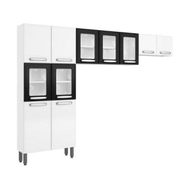 Imagem de Cozinha de Aço Compacta 3 Peças Evidence Bertolini, Branco/Preto