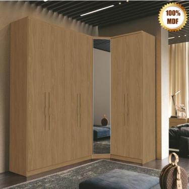 Imagem de Guarda Roupa Modulado de Canto 7 Portas com Espelho 3 Peças Decor - Mó