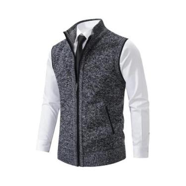 Imagem de Colete Masculino De Tricô Sem Mangas Marrom, Moda Casual, Marca De Lux