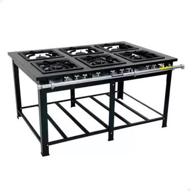 Imagem de Fogão Industrial A Gás GN Maxi 6 Queimadores Duplos Venâncio 33025