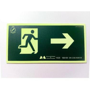 Imagem de Kit Placa de Sinalização Rota de Fuga Orientação e Salvamento escada s