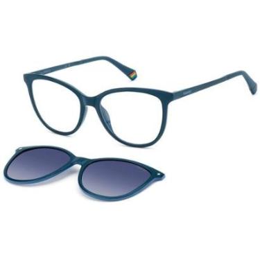 Imagem de Armação de Óculos Clip On Polaroid Pld 6138/Cs ZI9 - Verde 53-Feminino