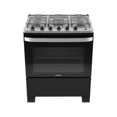 Imagem de Fogao Itatiaia Itachef 5 Bocas Mesa De Inox Preto Tripla Chama Bivolt 