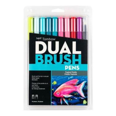 Imagem de Est Caneta Dual Brush Tropical C/10 Cores Tombow