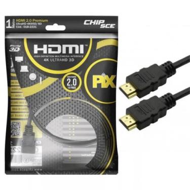 Imagem de Cabo HDMI Pix 2.0 4K HDR 1 Metro 19 Pinos Pontas Gold AntiOxidação 018