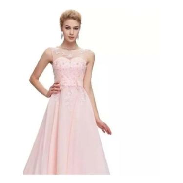 Imagem de Vestido longo Seda Chiffon madrinha festa casamento 2H - Luaserenalond