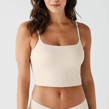 Imagem de Camisete Cropped Topsu Com Bojo Embutido Liz 52420, M, Natural