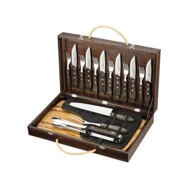 Imagem de Kit de Churrasco 17 Peças Tramontina - Polywood 21198/966