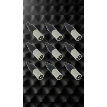 Imagem de Kit 10 Conectores XLR Macho Niquelados Áudio Profissional - Congratula