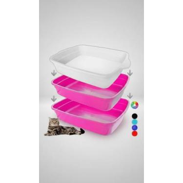Imagem de Bandeja Higiênica Gato Peneira 2 Peças Rosa - Congratulations Store