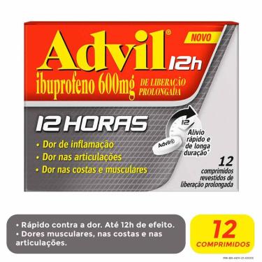 Imagem de Advil Ibuprofeno 600mg 12 comprimidos 12 Comprimidos Revestidos de Liberação Prolongada