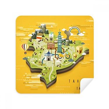 Imagem de Taipei Mapa de viagem China Pano limpador de tela tecido camurça pacote com 2