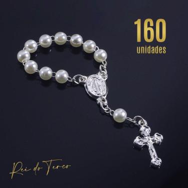 Imagem de Mini Terço Promocional (Pacote160un) Pérola de 5mm Lembrancinhas