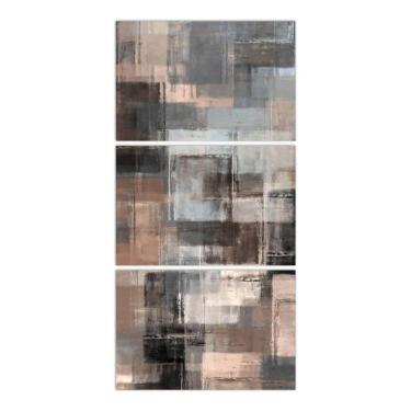 Imagem de Quadro Abstrato Vertical Para Corredor Hall Tons De Marrom