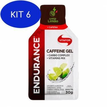 Imagem de Kit 6 Endurance Caffeine Carboidrato Em Gel Limão Vitafor 30G