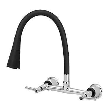 Imagem de Torneira Misturador Cozinha De Par. Gourmet Duplo Jato 1/4v Cor:Preto