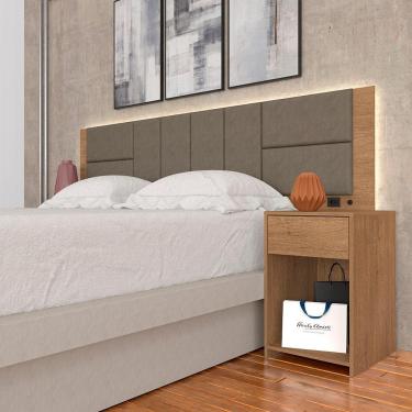 Imagem de Cabeceira Estofada Para Cama Queen Dubai Com Led Car/cap- M. Arapongas