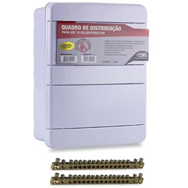 Imagem de Force Line - Quadro Distr.16 Disjuntores+barramento Din Embutir, Branco