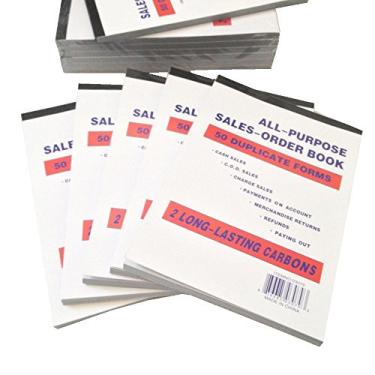 Imagem de Newiparts Lote de 6 pacotes de livro de recibos de pedido de vendas 14 cm x 20 cm 50 formulários duplicados pedido de venda preço atacadista da Newiparts