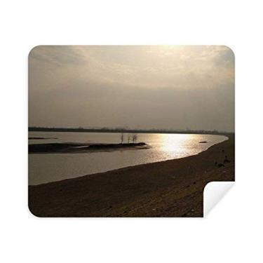 Imagem de Limpador de tela Dusk Beach para fotografia de pano de limpeza 2 peças tecido de camurça