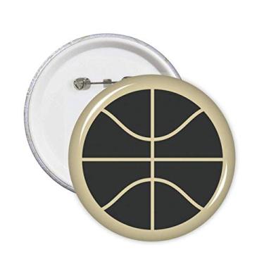 Imagem de Emblema de basquete esportivo simples padrão geométrico alfinetes botão emblema decoração acessório 5 peças